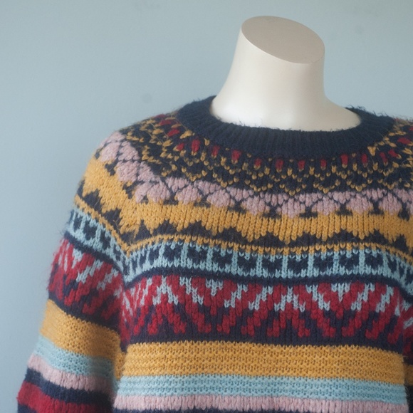 Urban Outfitters Colorful Striped Fair Isle Sweater - Picture 7 of 15